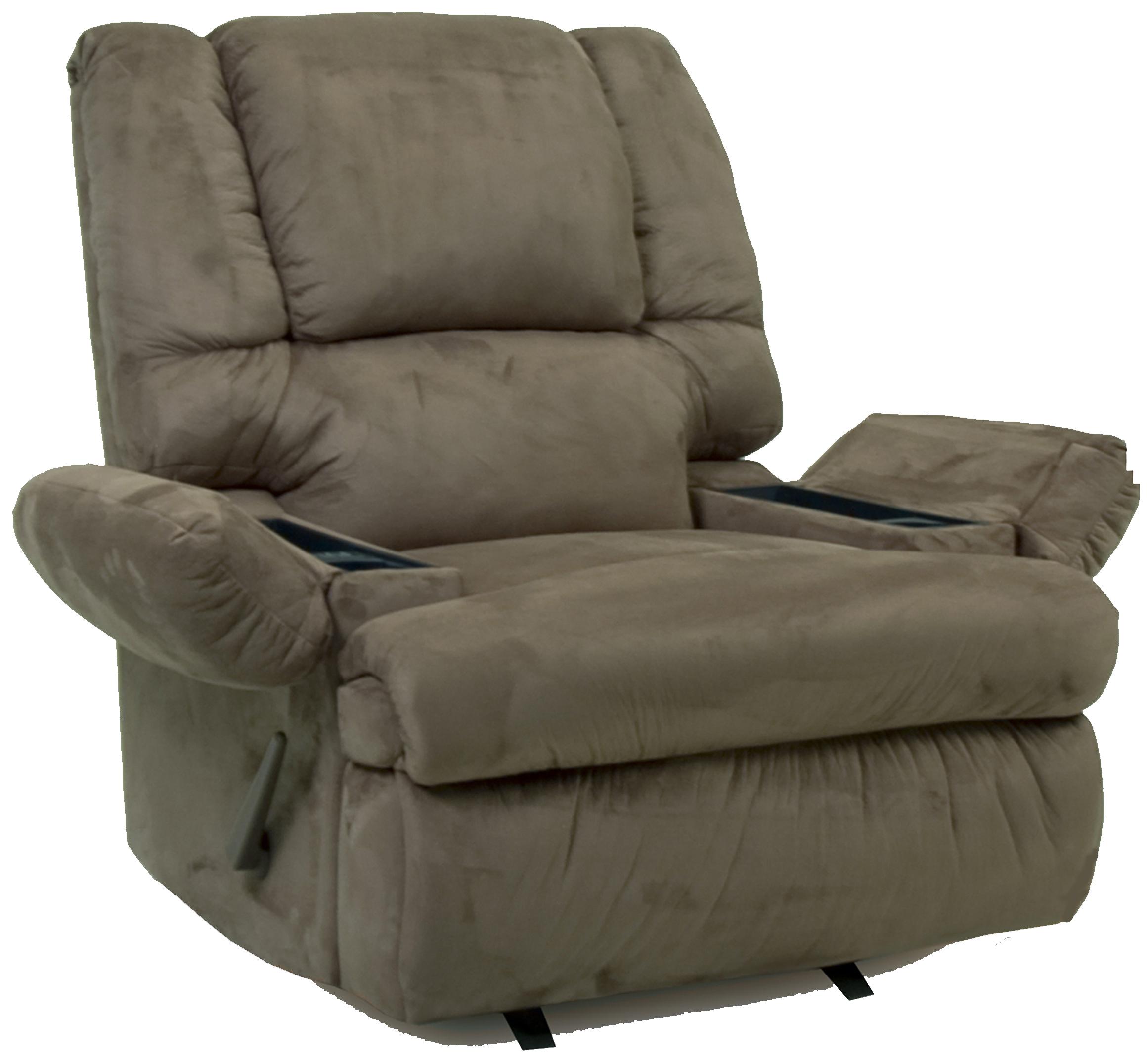 Franklin Clayton 5598 Rocker Recliner with Storage Arms Story